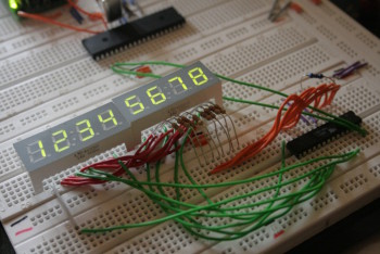 Test circuit on breadboard